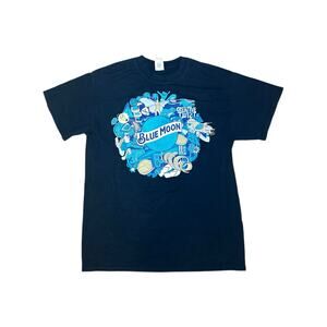 Blue Moon Beer Graphic T-Shirt Gildan Heavy Cotton Unisex Size Medium
